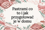 Dekoracyjna ilustracja pastrami na stronie tytułowej